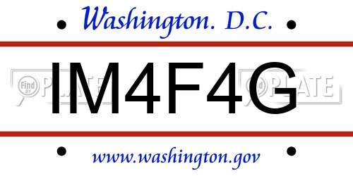 IM4F4G District Of Columbia License Plate