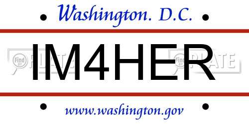 IM4HER District Of Columbia License Plate