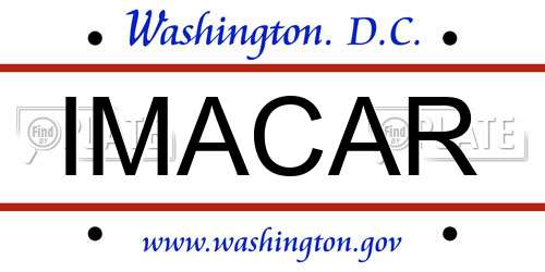 IMACAR District Of Columbia License Plate