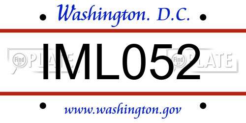IML052 District Of Columbia License Plate