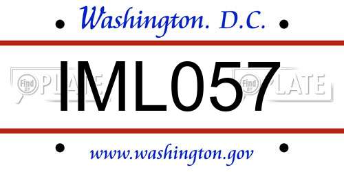 IML057 District Of Columbia License Plate