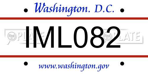 IML082 District Of Columbia License Plate