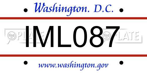 IML087 District Of Columbia License Plate