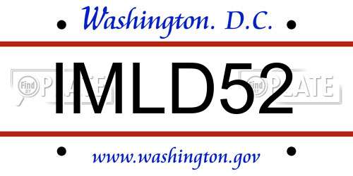 IMLD52 District Of Columbia License Plate