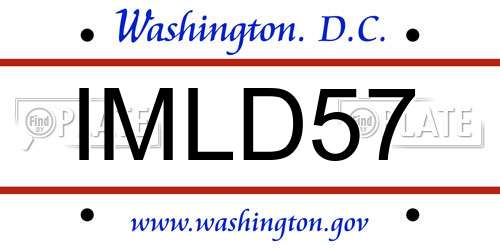IMLD57 District Of Columbia License Plate