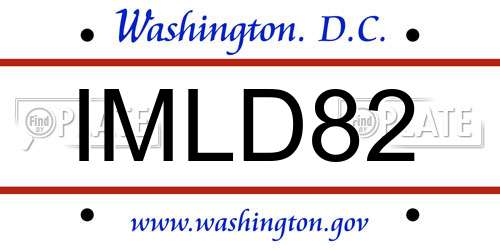 IMLD82 District Of Columbia License Plate
