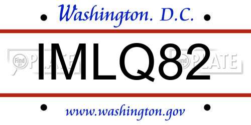 IMLQ82 District Of Columbia License Plate