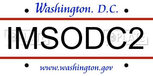 IMSODC2 District Of Columbia License Plate