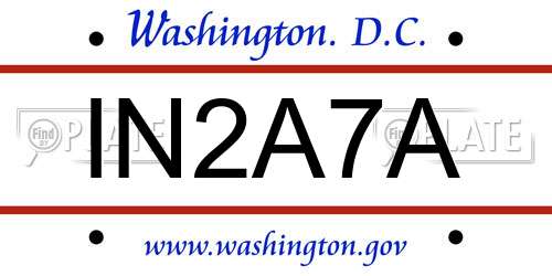 IN2A7A District Of Columbia License Plate