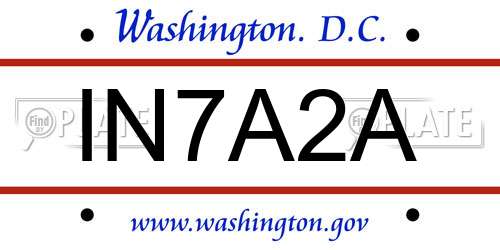 IN7A2A District Of Columbia License Plate