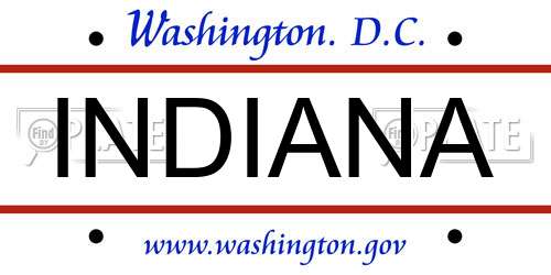 INDIANA District Of Columbia License Plate