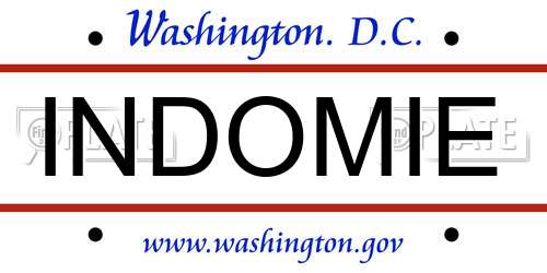 INDOMIE District Of Columbia License Plate