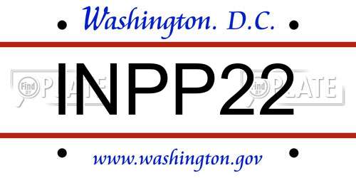 INPP22 District Of Columbia License Plate