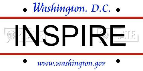 INSPIRE District Of Columbia License Plate
