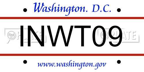 INWT09 District Of Columbia License Plate