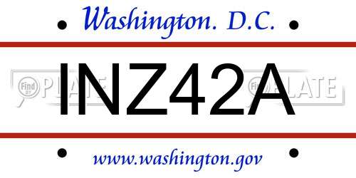 INZ42A District Of Columbia License Plate