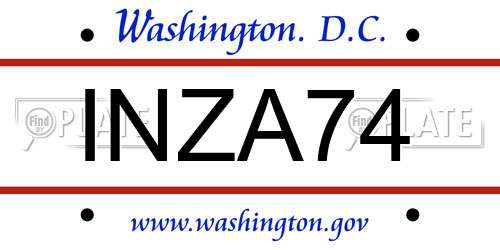 INZA74 District Of Columbia License Plate