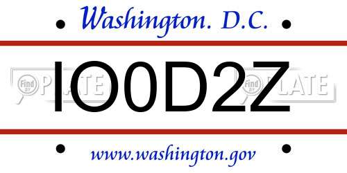 IO0D2Z District Of Columbia License Plate