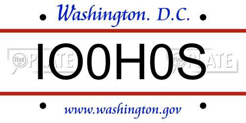 IO0H0S District Of Columbia License Plate