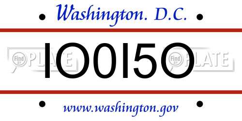 IO0I5O District Of Columbia License Plate