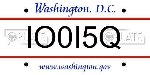 IO0I5Q District Of Columbia License Plate