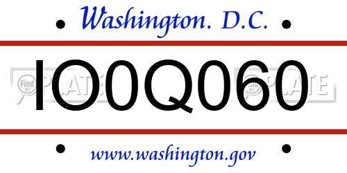 IO0Q060 District Of Columbia License Plate