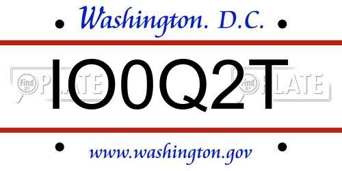IO0Q2T District Of Columbia License Plate