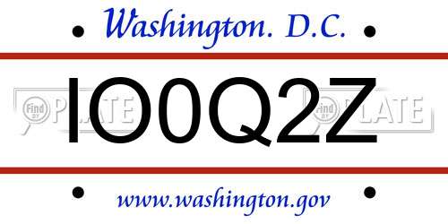IO0Q2Z District Of Columbia License Plate