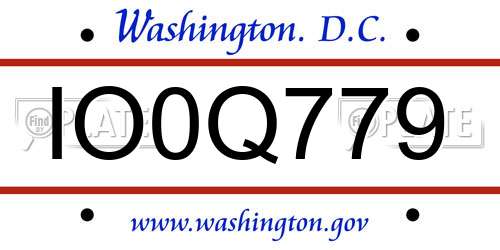 IO0Q779 District Of Columbia License Plate