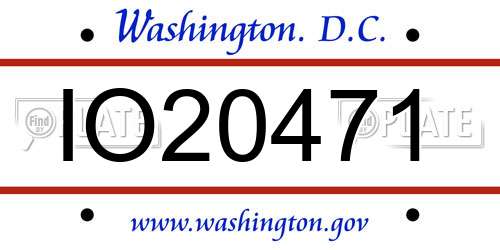 IO20471 District Of Columbia License Plate