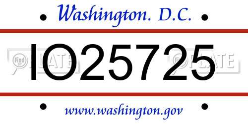 IO25725 District Of Columbia License Plate
