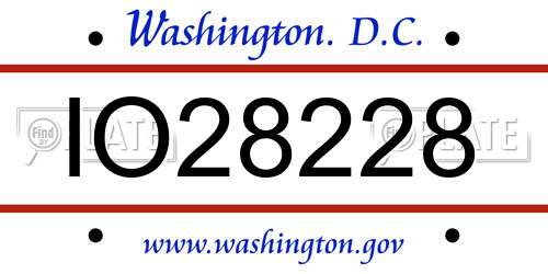 IO28228 District Of Columbia License Plate