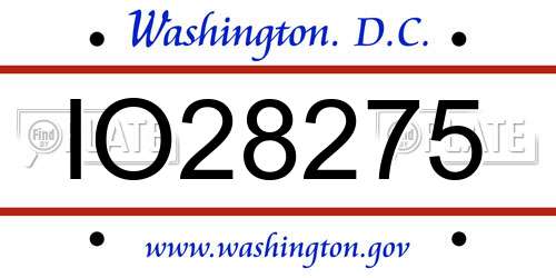 IO28275 District Of Columbia License Plate