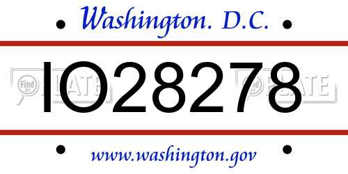IO28278 District Of Columbia License Plate