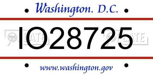 IO28725 District Of Columbia License Plate