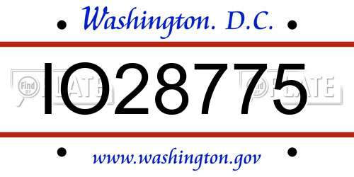 IO28775 District Of Columbia License Plate