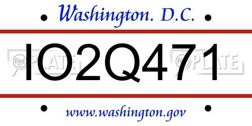 IO2Q471 District Of Columbia License Plate