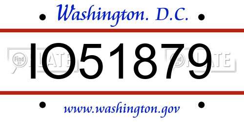 IO51879 District Of Columbia License Plate