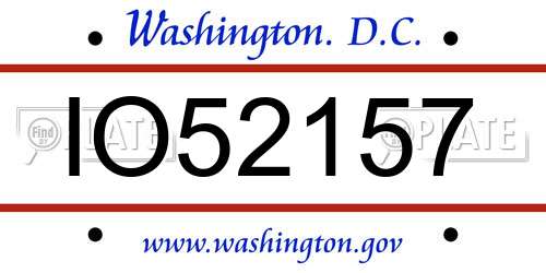 IO52157 District Of Columbia License Plate