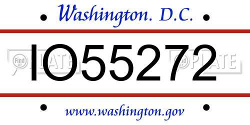 IO55272 District Of Columbia License Plate