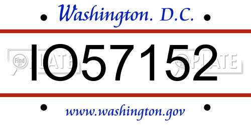 IO57152 District Of Columbia License Plate