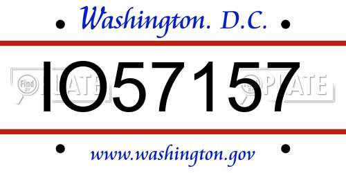IO57157 District Of Columbia License Plate