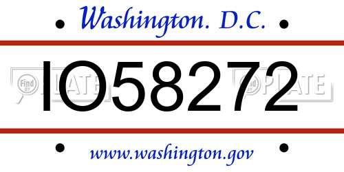 IO58272 District Of Columbia License Plate