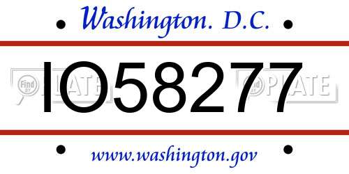 IO58277 District Of Columbia License Plate