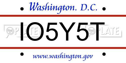IO5Y5T District Of Columbia License Plate