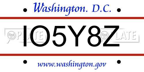 IO5Y8Z District Of Columbia License Plate
