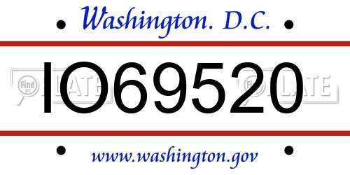 IO69520 District Of Columbia License Plate
