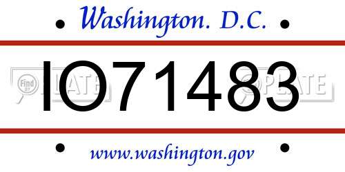 IO71483 District Of Columbia License Plate