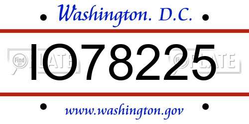 IO78225 District Of Columbia License Plate