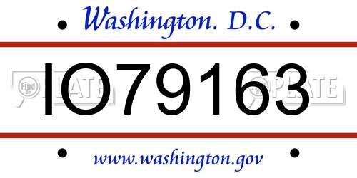 IO79163 District Of Columbia License Plate